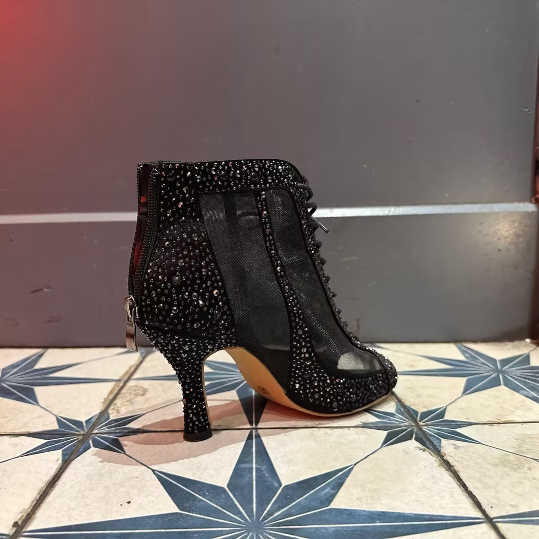 Strass Latin Tanzschuhe Erwachsene Frauen Mid-high Heel