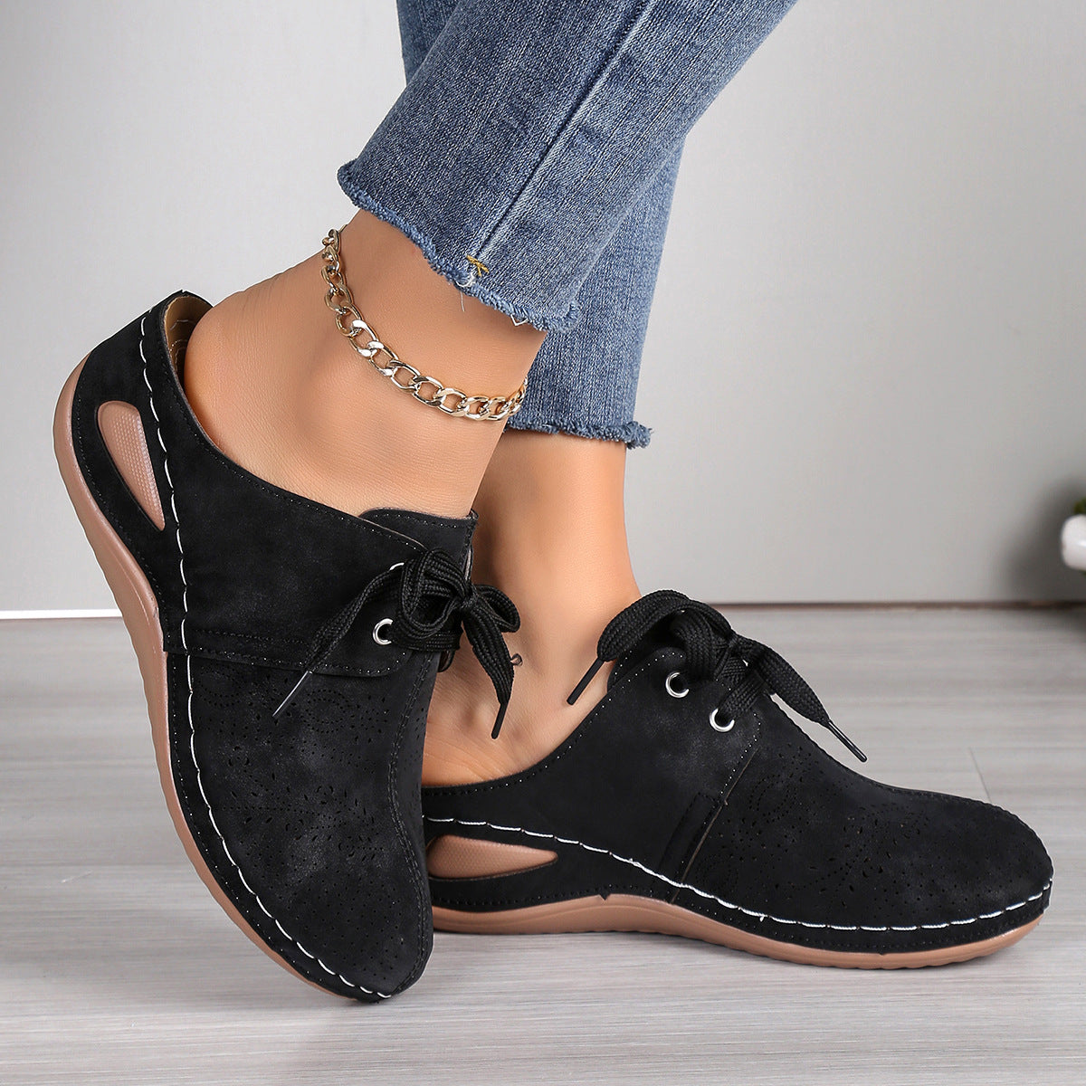 Sommer Baotou Schnürschuhe Outdoor Aushöhlen Keile Hausschuhe Für Frauen Sportschuhe
