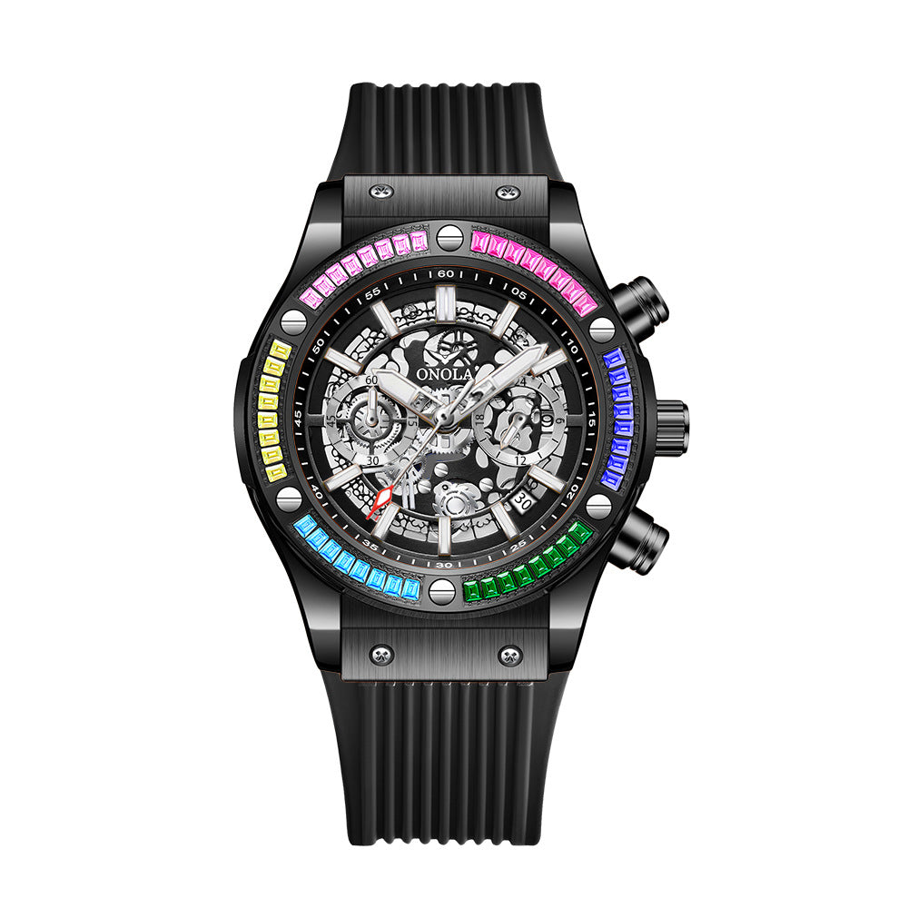 Herren modische All-Match wasserdichte multifunktionale Quarzuhr