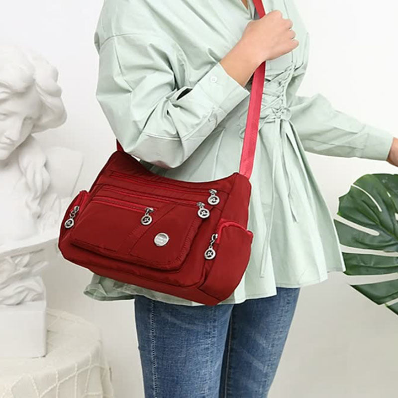 Damen-Umhängetasche, Multi-Pocket-Design, wasserdicht, lässig, mit hoher Kapazität