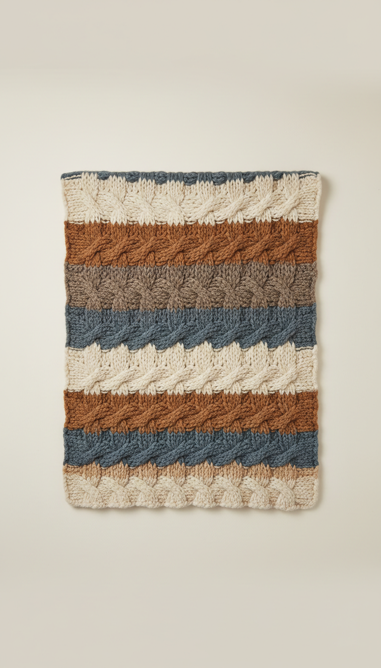 Wool knit throw blanket
