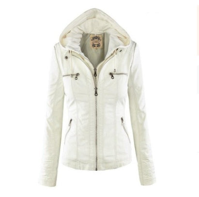 Chic Fashion Detachable Hooded Jacket With Pockets Casual Solid Color