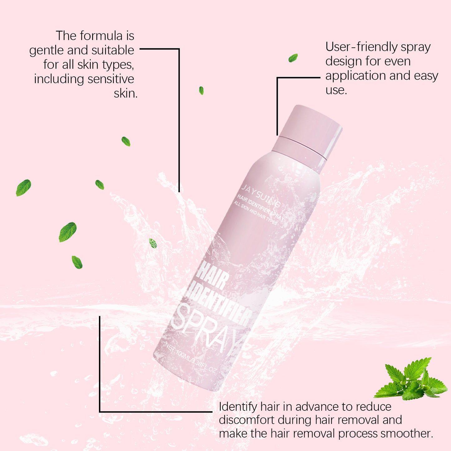 Haaridentifizierungsspray-Set für die Gesichtsrasur, feuchtigkeitsspendendes Dermaplaner-Spray für die Gesichtsrasur, Hautpflege