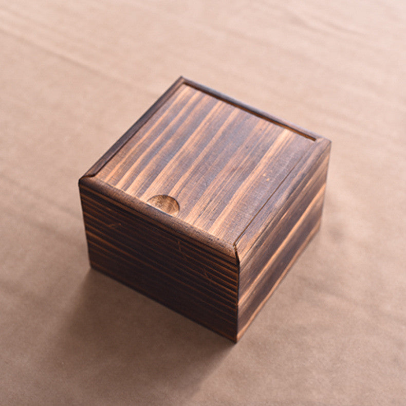 Wooden jewelry box customized wooden box creative retro gift packaging jewelry box can be printed with logo