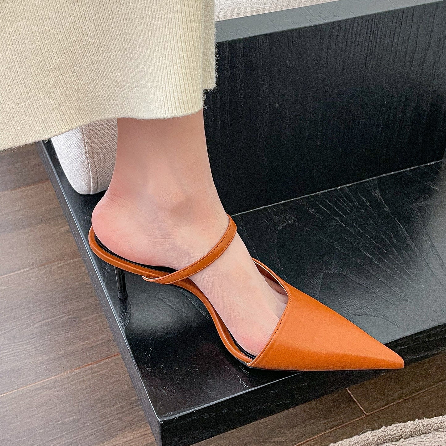 Spitze High Heel Schuhe Geschlossene Zehen Halbschuhe für Damen