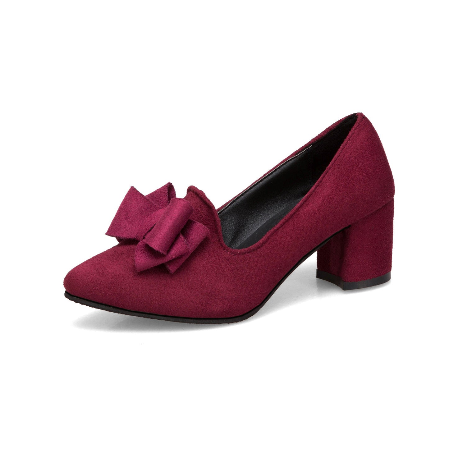 Spitze, klobige High Heels mit mittlerem Absatz