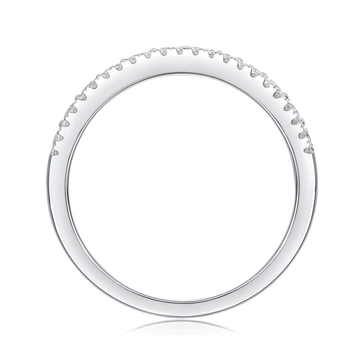 Luxuriöser, modischer, mehrreihiger Diamantring mit Moissanit-Silberring