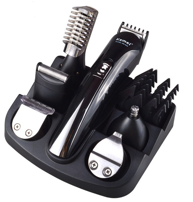 Kemei 6-in-1 wiederaufladbarer Haarschneider, Titanium-Haarschneidemaschine, Rasierer, elektrischer Bartschneider, Styling-Tools für Herren, Rasierapparat
