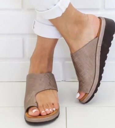 Damen Hausschuhe Flache Sohle Lässige Weiche Big Toe Fuß Sandale