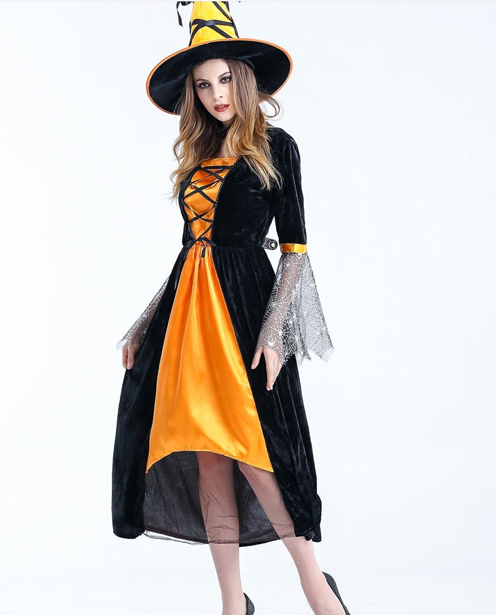 Damen Gruseliges Hexen-Kostüm Zauberin Cosplay Kostüm Für Halloween Karneval Fasching Damen Magischer Moment Kostüm