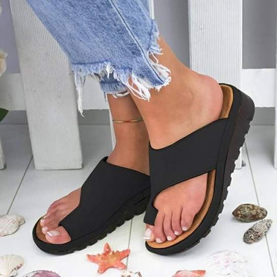 Damen Hausschuhe Flache Sohle Lässige Weiche Big Toe Fuß Sandale