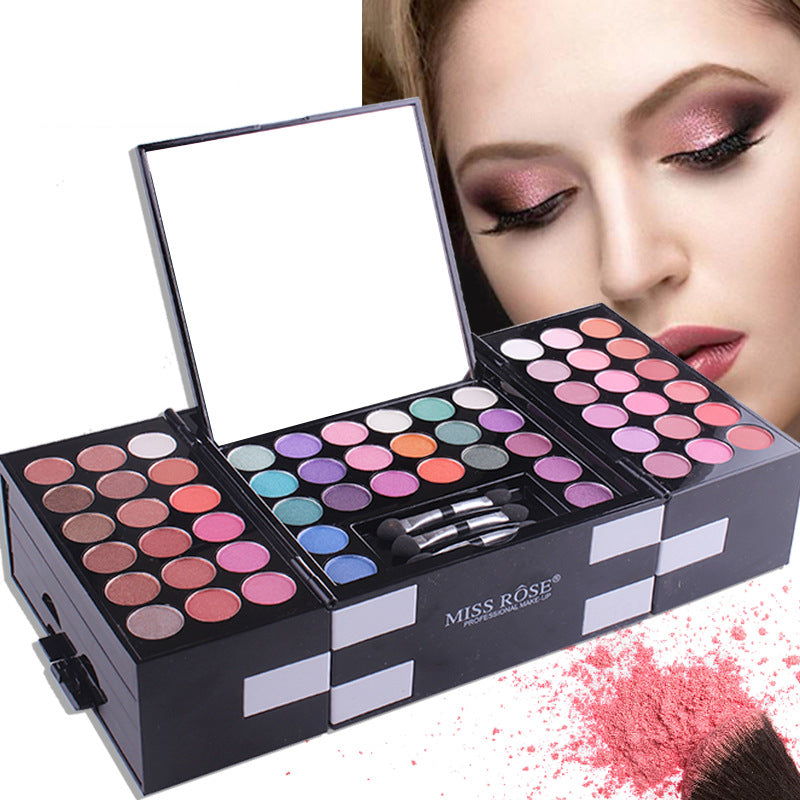 MISS ROSE Lidschatten-Palette, 144 Farben, 3 in 1, mit Rouge und Augenbrauenpuder, Make-up-Kit, spezieller Großhandel