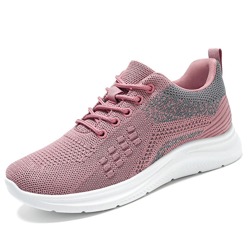 Schnür-Sneakers Damen Leichte atmungsaktive Flats Schuhe