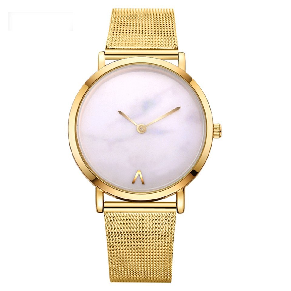 Vansvar mode marke silber und gold mesh band kreative marmor armbanduhr casual frauen quarz uhren geschenk relogio feminino