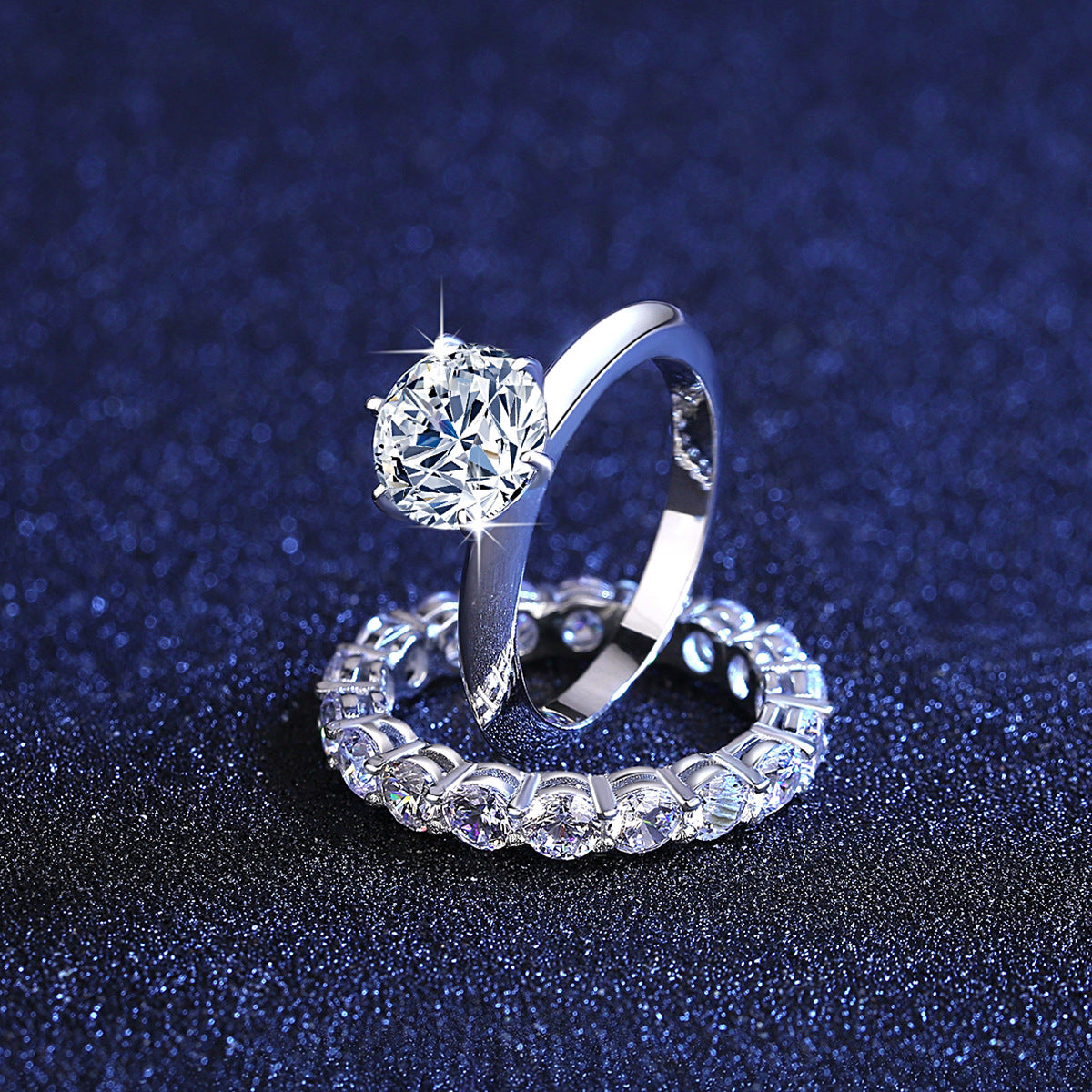 Mode S925 Silber Damen Moissanit Ring