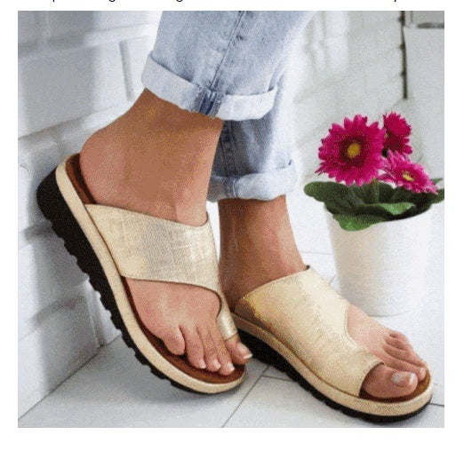 Damen Hausschuhe Flache Sohle Lässige Weiche Big Toe Fuß Sandale