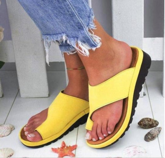 Damen Hausschuhe Flache Sohle Lässige Weiche Big Toe Fuß Sandale