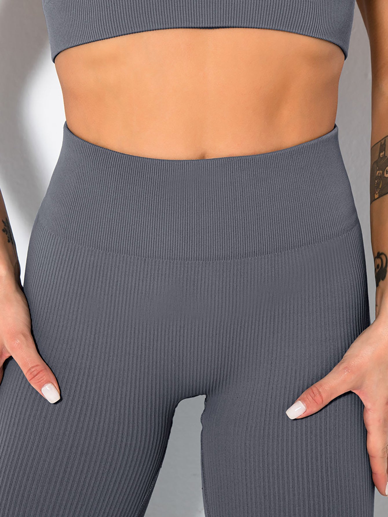 Po-Lifting-Yoga-Leggings für das Training mit hoher Taille und Bauchkontrolle, gerüschte Booty-Hose, gerippte nahtlose Leggings für Frauen mit hoher Taille für das Training im Fitnessstudio, athletische Yoga-Hose