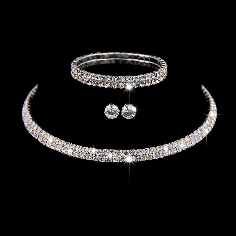 Brautschmuck Großhandel, Braut-Dreiersets, heiß begehrte Produkte, europäische und amerikanische Hochzeitsaccessoires, Hochzeitsschmuck-Set 426