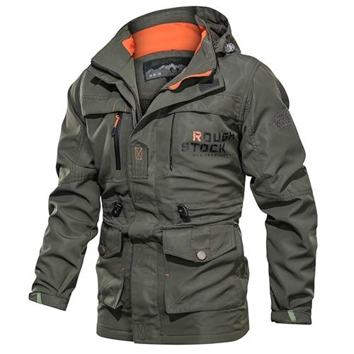 Chic Men'S Medium To Long Casual Outdoor Hooded Plus Size Jacket for