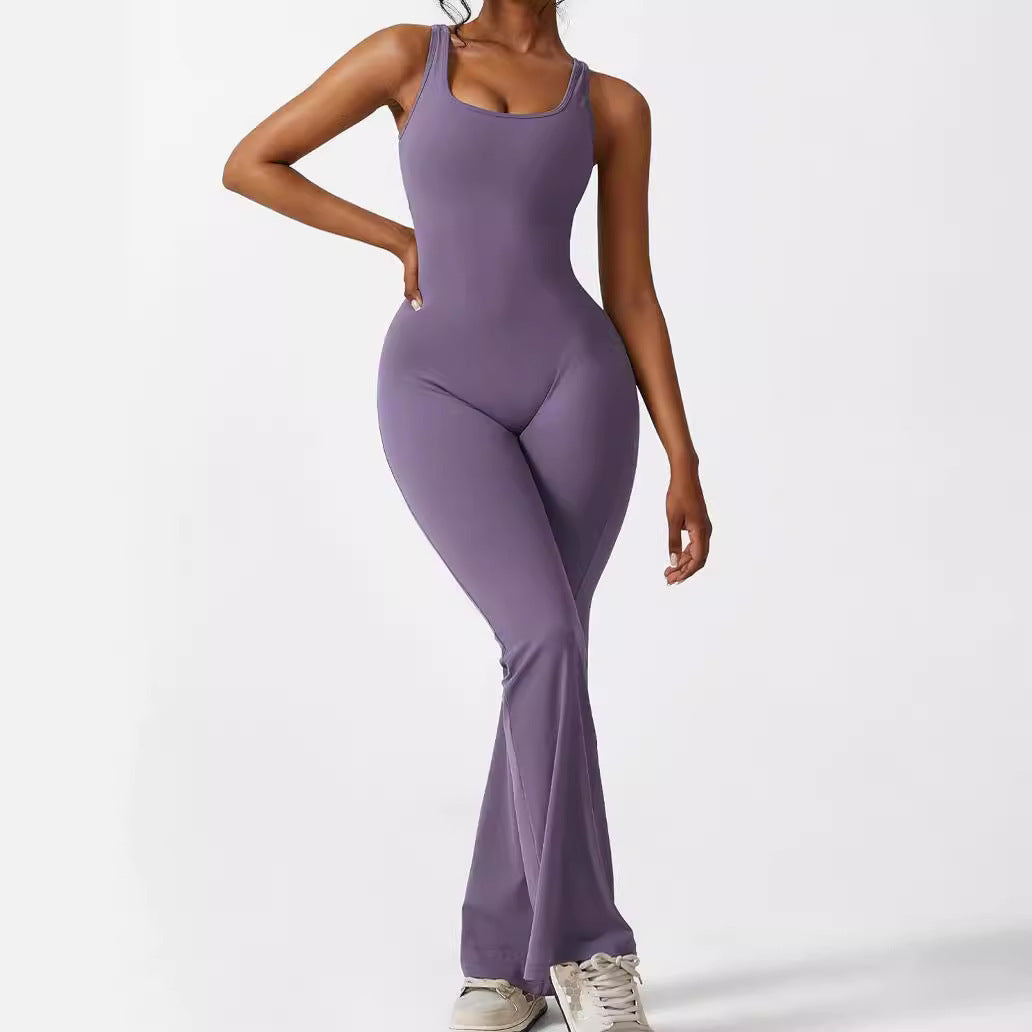 Frauen Ärmellose Flare Jumpsuits Fitness Yoga Lange Hosen