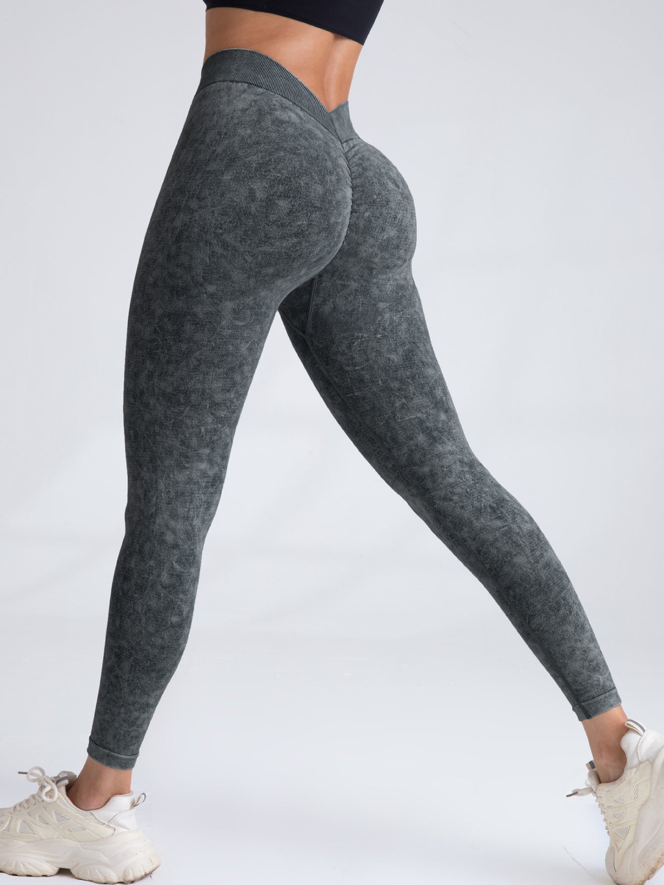 V-Back Scrunch Butt Workout Leggings, Damen Nahtlose Gym Yoga Leggings Hohe Taille Aktive Yogahose, Yoga Leggings Hohe Taille Aktive Yogahose