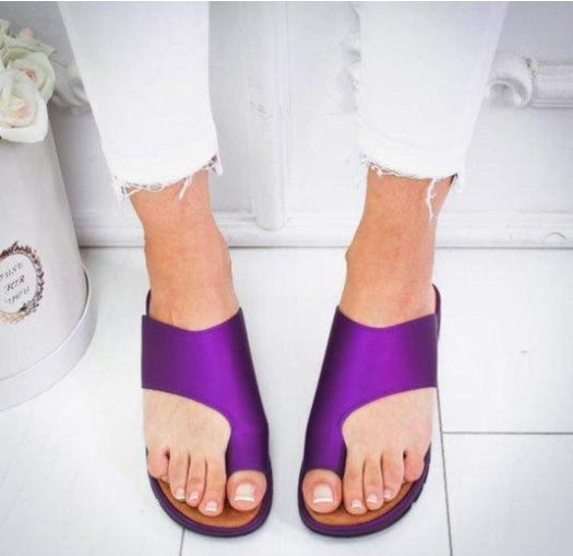 Damen Hausschuhe Flache Sohle Lässige Weiche Big Toe Fuß Sandale
