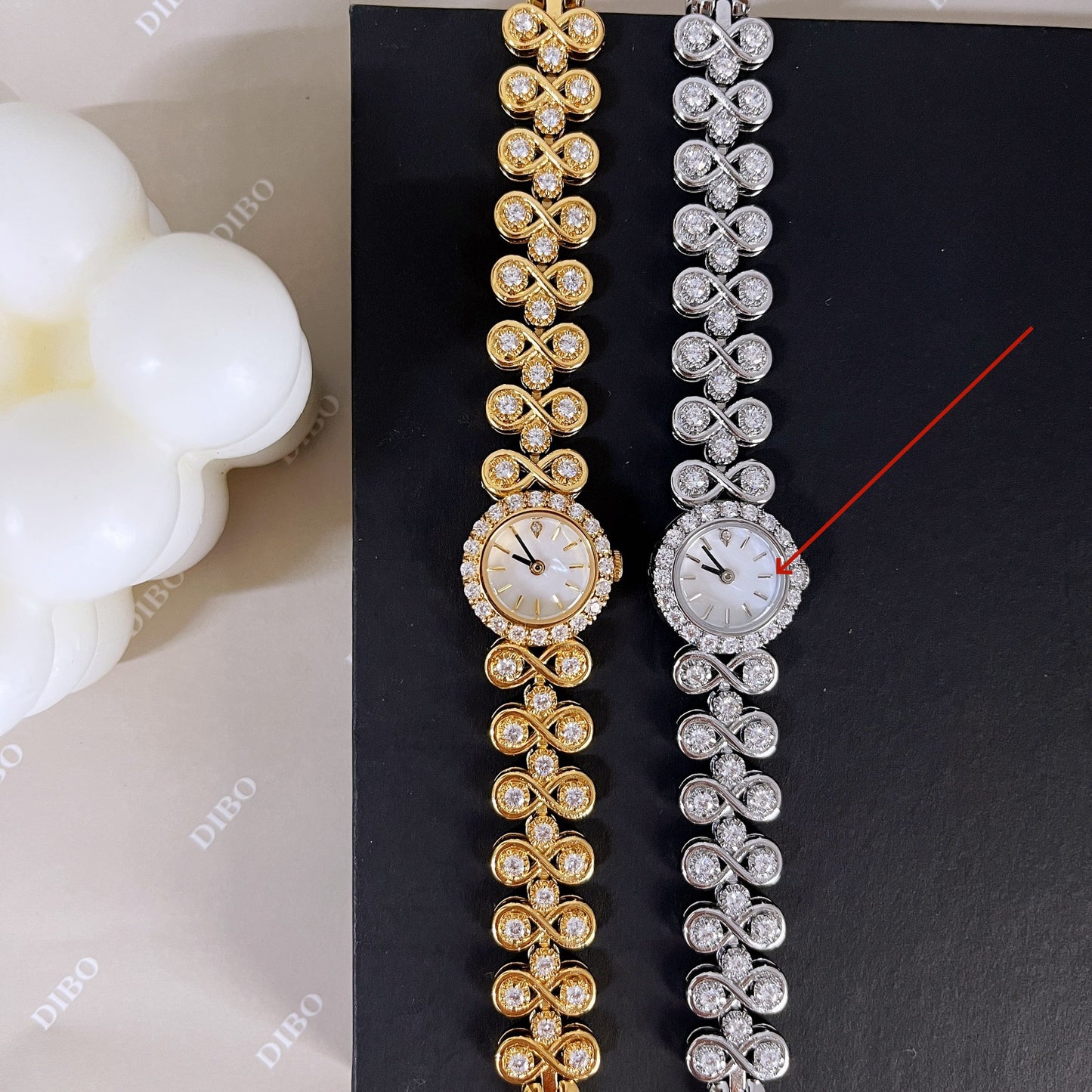 Bijoux Montre Ancienne de Luxe à Quartz Diamants pour Femme