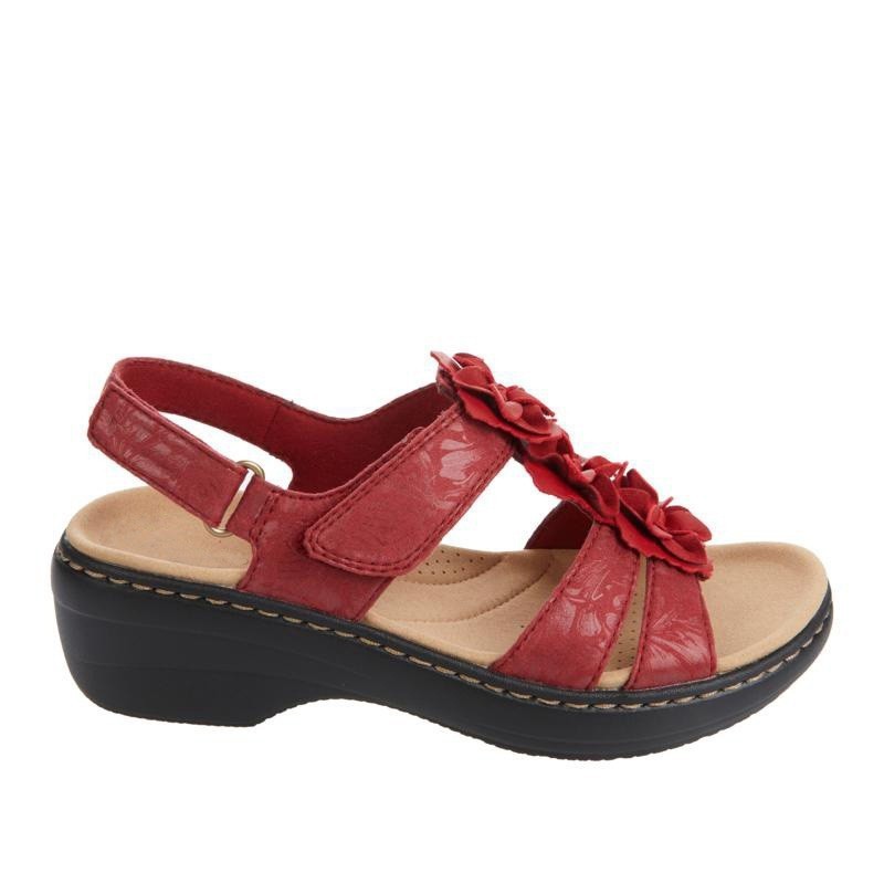 Blumen Sandalen Sommer Klettverschluss Keile Schuhe für Frauen