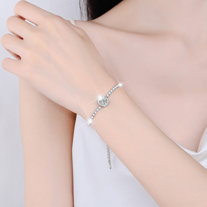 Armband aus 925er Sterlingsilber mit Sternen-Moissanit