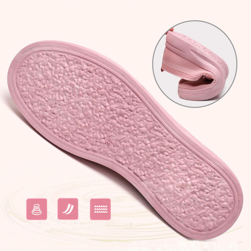 Flache Schuhe mit Kette für Damen, bequeme Slip-On-Schuhe mit runder Spitze