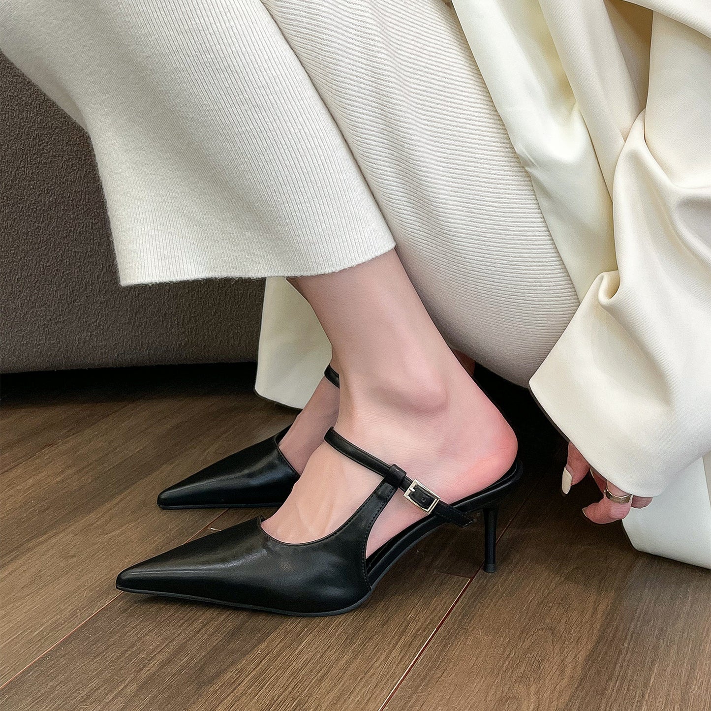 Spitze High Heel Schuhe Geschlossene Zehen Halbschuhe für Damen