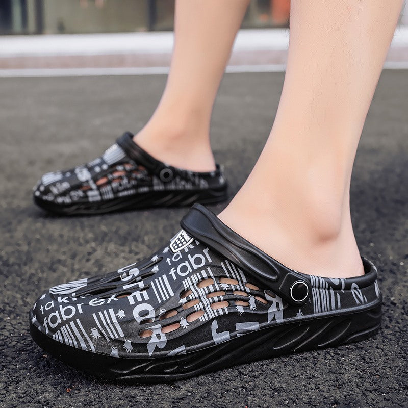 Brief Drucken Hausschuhe Männer Sommer Sandalen Strand Schuhe
