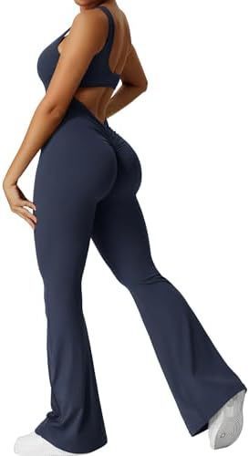 Frauen Ärmellose Flare Jumpsuits Fitness Yoga Lange Hosen