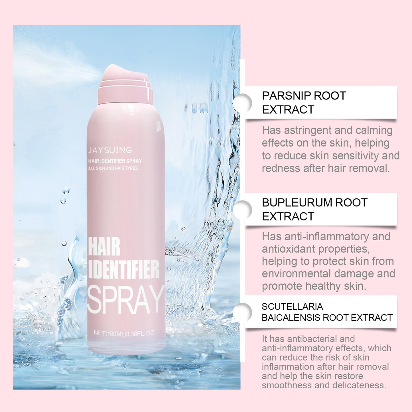 Haaridentifizierungsspray-Set für die Gesichtsrasur, feuchtigkeitsspendendes Dermaplaner-Spray für die Gesichtsrasur, Hautpflege