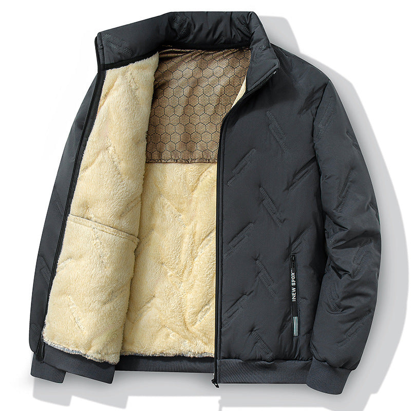 Neuer Graphen-Design Baumwollmantel Winter Warme Verdickte Fleecejacke Mode Freizeit Herrenbekleidung