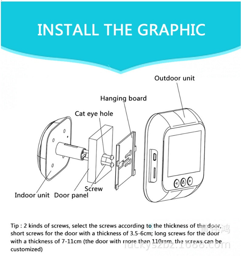 Trendy 2.4 Inch Security Smart Doorbell Peephole Camera Electronic Ca