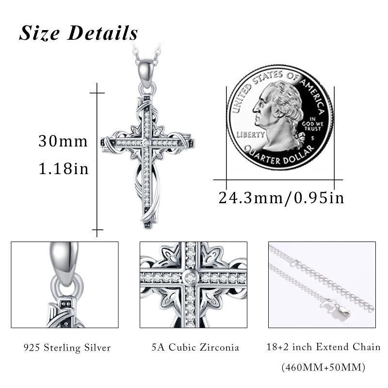 Luxury 925 Sterling Silver For Women Cross Pendant Cross Jewelry Cros