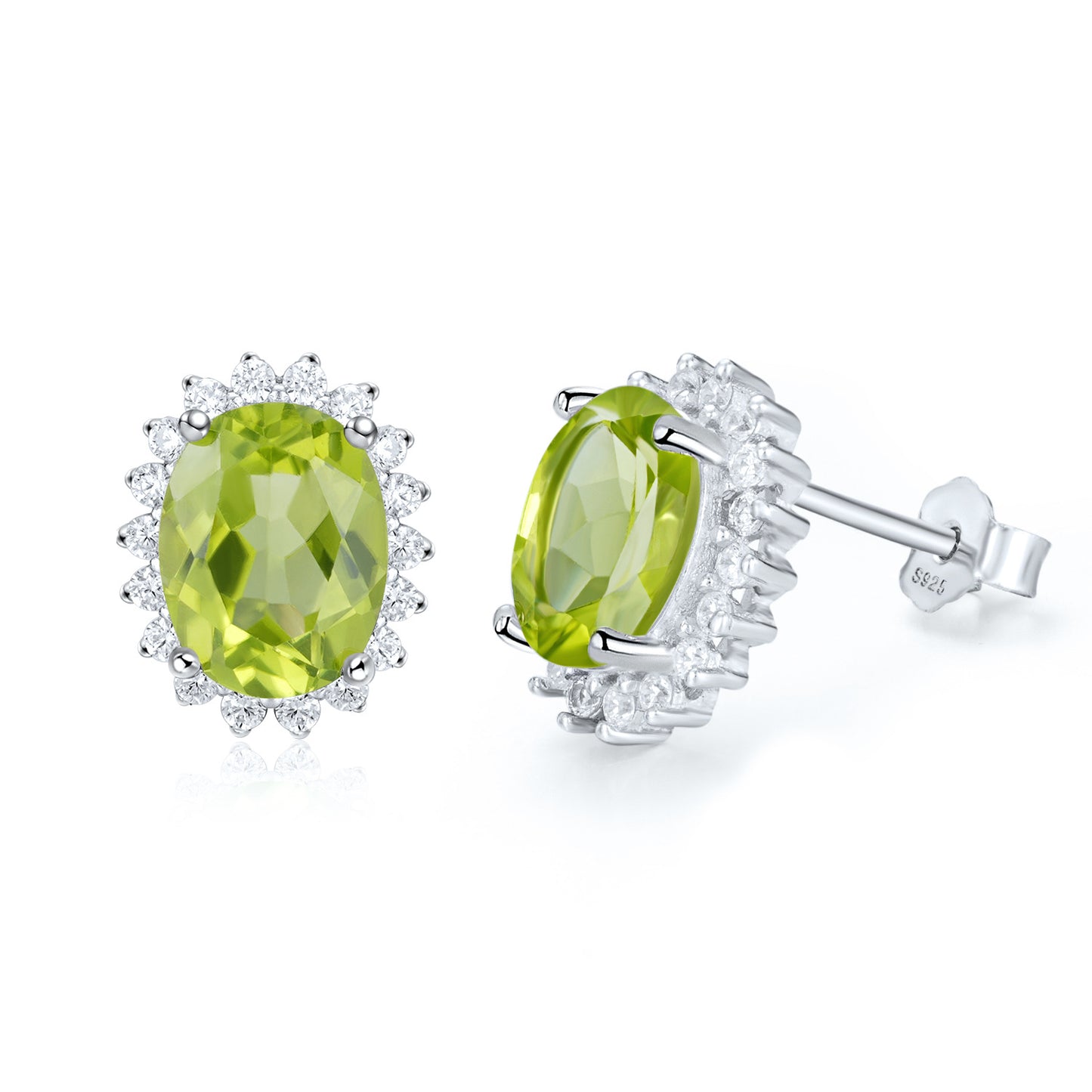 Stylish S925 Silver Natural Topaz Peridot Earrings Women'S Luxury Pre