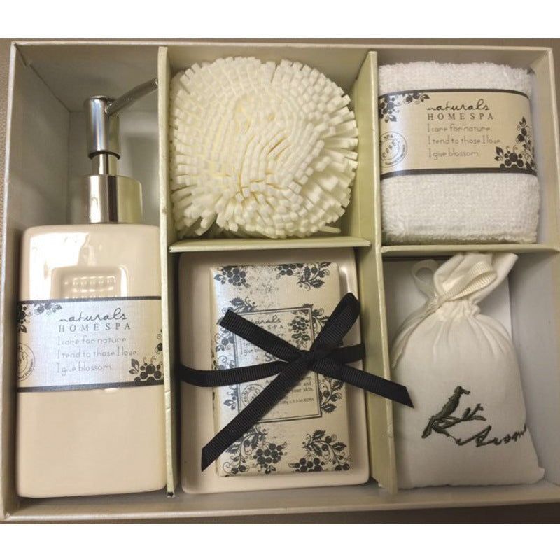 Maillots de bain européens et américains, maillots de bain, poteries et salles de bain, cinq pièces d'accessoires de salle de bain, coffret cadeau de bain en gros