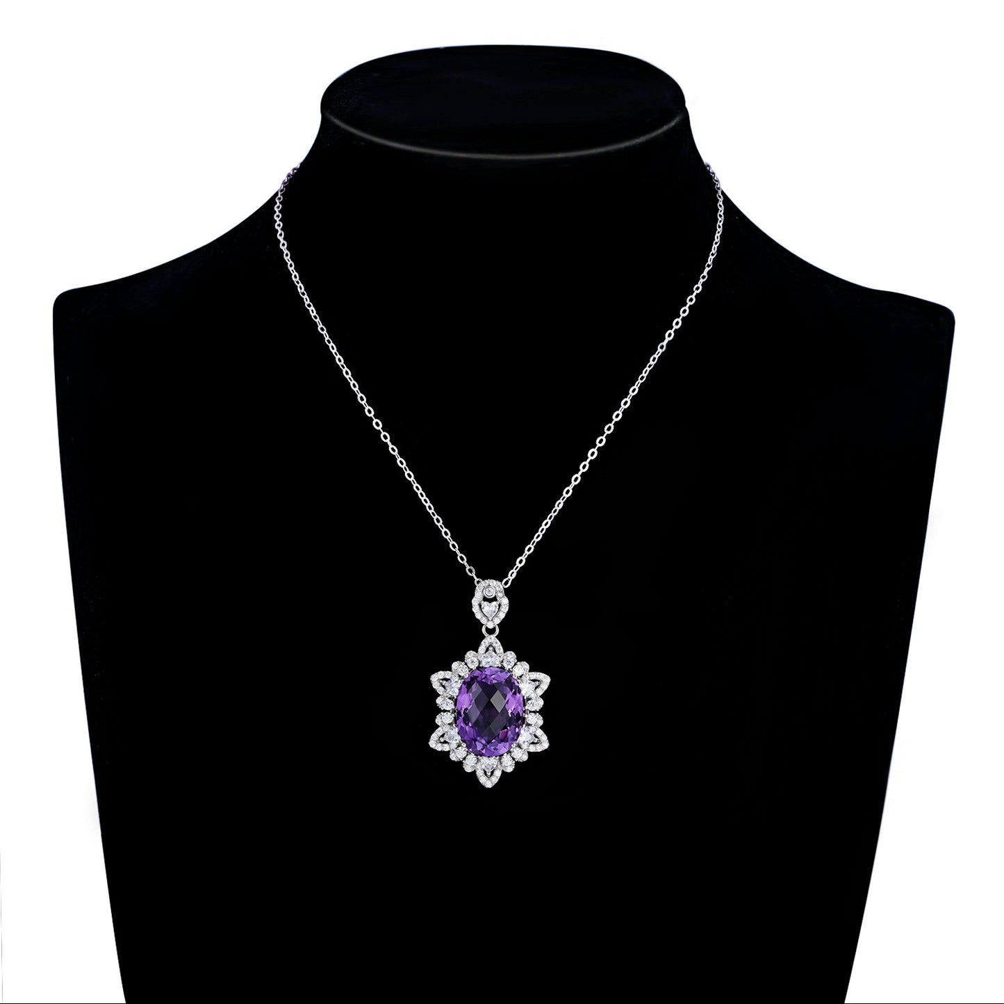 Natural Amethyst Necklace in 925 Sterling Silver — Elegant Women’s Gemstone Jewelry