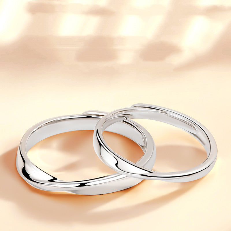 Fine Silver Platinum Plated Adjustable Ring