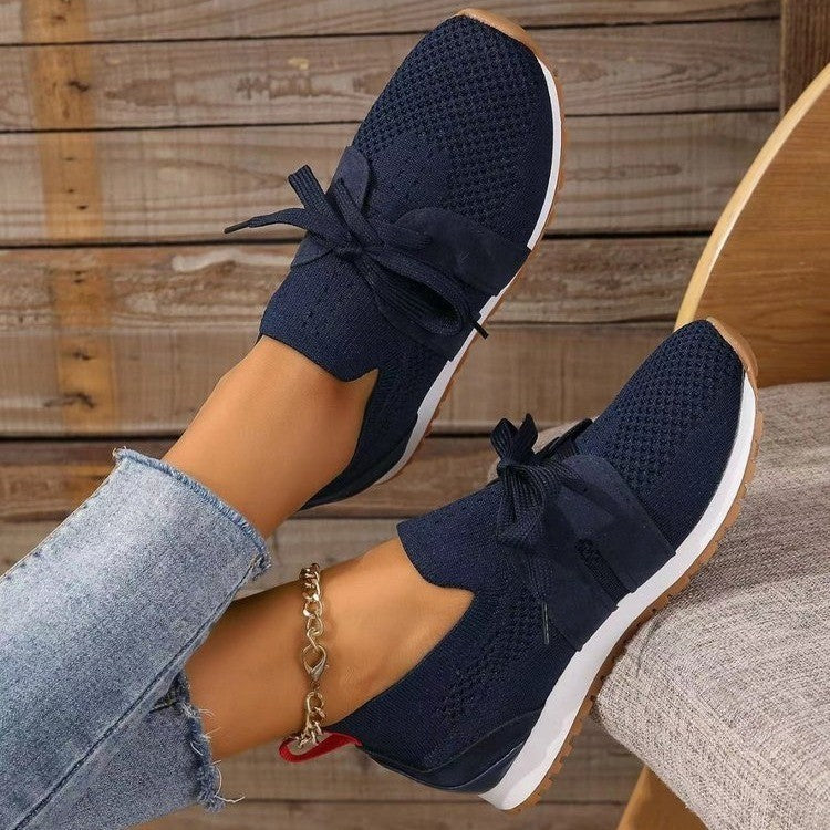 Neu Lace Up Mesh Wohnungen Schuhe Für Frauen Atmungsaktiv Casual Atmungsaktive Wanderschuhe