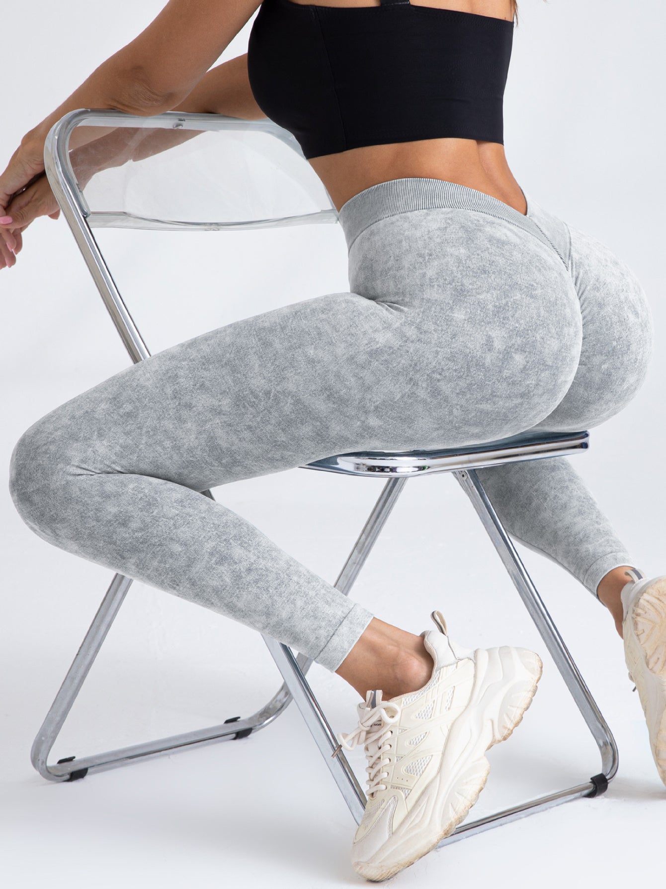 V Zurück Scrunch Butt Workout Leggings Frauen Nahtlose Gym Yoga Leggings