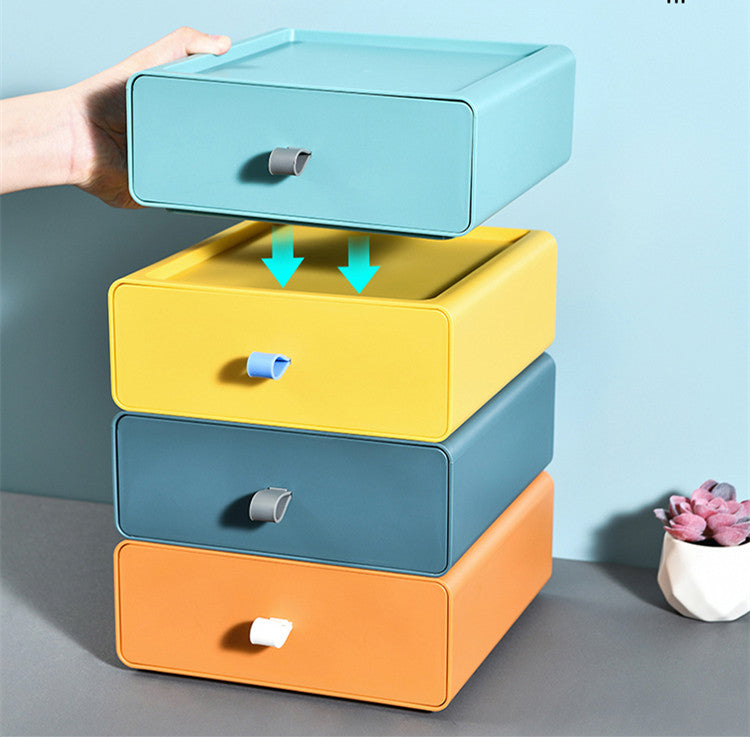 Desktop-Aufbewahrungsbox Büro-Accessoires Make-up, Kunststoff-Aufbewahrungsbehälter Badezimmer-Aufbewahrung Stapelbarer Organizer Schublade