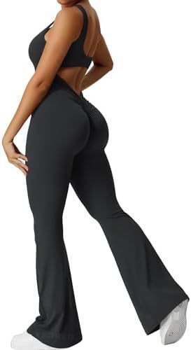 Frauen Ärmellose Flare Jumpsuits Fitness Yoga Lange Hosen