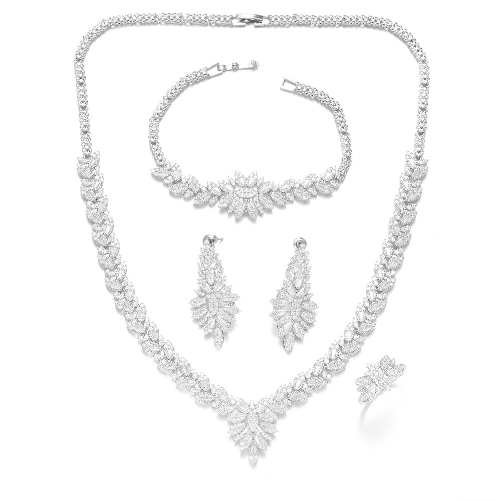 Chic Zircon Bridal Tassel Jewelry Earring Set for Everyday Style