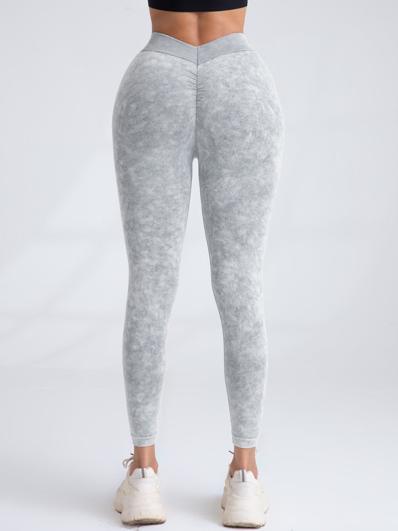 V-Back Scrunch Butt Workout Leggings, Damen Nahtlose Gym Yoga Leggings Hohe Taille Aktive Yogahose, Yoga Leggings Hohe Taille Aktive Yogahose