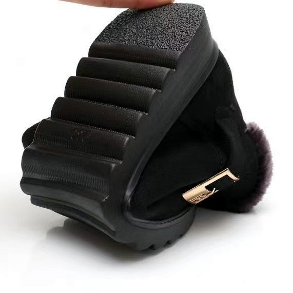 Bottes d'hiver pour femmes, chaudes, en peluche, avec fermeture éclair, confortables, plates