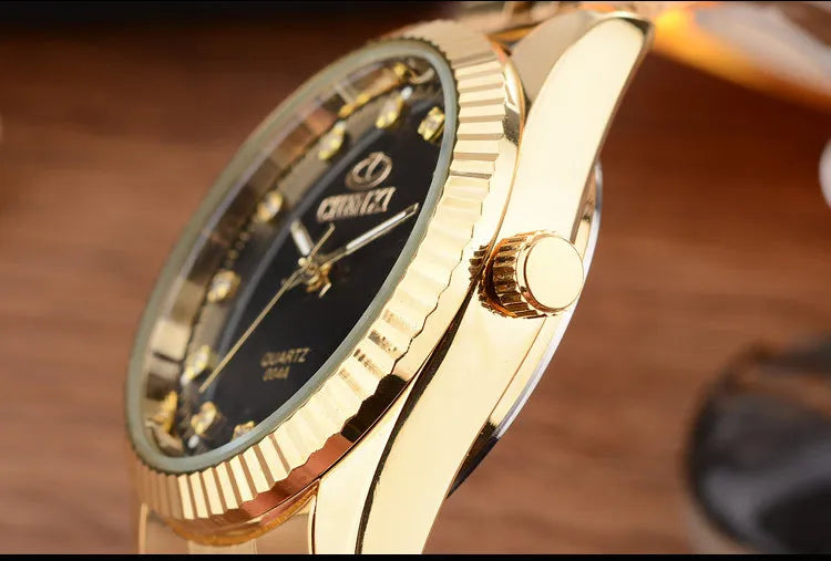 CHENXI Brand Top Luxury Ladies Golden Watch for Women Clock Female Women's Dress Rhinestone Quartz Waterproof Wristwatches